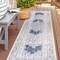 World Rug Gallery Transitional Bohemian Weather Resistant Indoor/Outdoor Runner Rug 2' x 7' Blue 4029BLUE2X7 - alternate 1